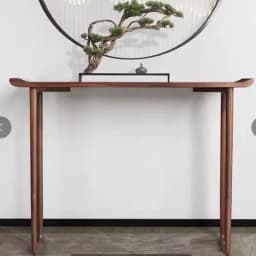 Modern Chinese Console Table, Solid Wood Zen Entryway Narrow Desk, Upturned Design Hall Cabinet, Creative Hotel Display Cabinet