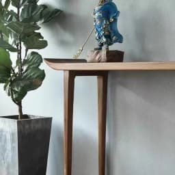 Modern Chinese Console Table, Solid Wood Zen Entryway Narrow Desk, Upturned Design Hall Cabinet, Creative Hotel Display Cabinet
