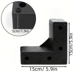 4pcs Heavy-Duty L-Shaped Furniture Legs - Industrial-strength load-bearing, Non-Slip Matte Black Finish,