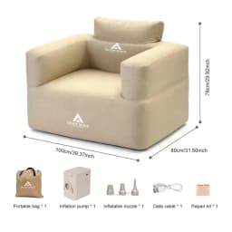 Easy Inflation Air Couch for Indoor and Outside Leisure Single Camping Sofa with Integrated Pump