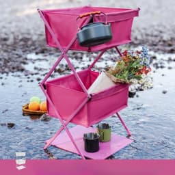 Outdoor Blackened Aluminum Alloy Storage Rack, Deformable Folding Table, Multifunctional Camping, Portable Dual-use