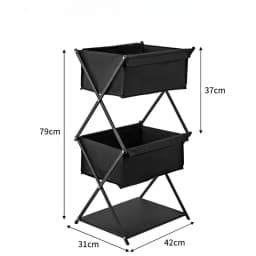 Outdoor Blackened Aluminum Alloy Storage Rack, Deformable Folding Table, Multifunctional Camping, Portable Dual-use