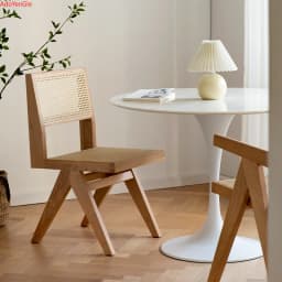 Rattan Solid Wood Chair Armrest Dining Chairs Office Nordic Kitchen Dining Room Outdoor hollow-out Stool Stools Home Furniture