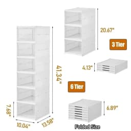 Foldable Shoe Box Transparent Dustproof Footwear Organizers With Cover Hall Stackable Shoes Cabinet Closet Sneakers Storage Rack