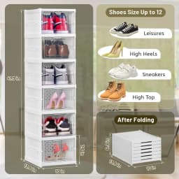 Foldable Shoe Box Transparent Dustproof Footwear Organizers With Cover Hall Stackable Shoes Cabinet Closet Sneakers Storage Rack