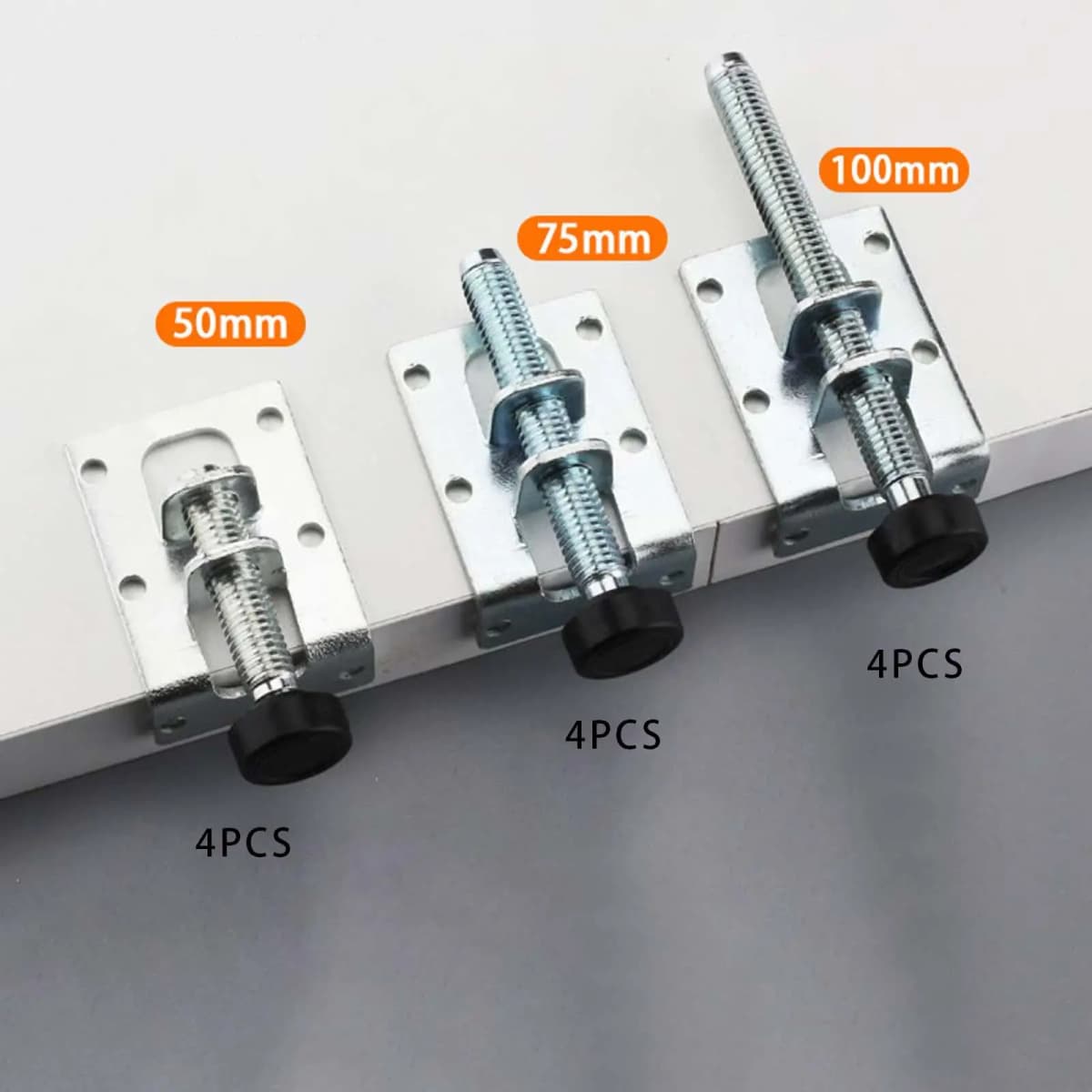 4 Pieces Table Leg Leveler Elevate Bracket Adjustable Furnishing Risers Leveler Feet for Bedroom Bed Couch Living Room Desk