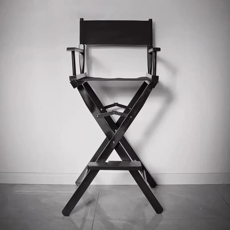 Solid Wood Bar Chairs Design High Folding Stool Modern Armchairs Portable Outdoor Bar Stools with Backrest Home Furnitures