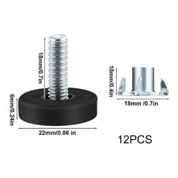 24/16/12/8pcs T-Shaped Furniture Leveler Heavy Duty Threaded Levelers Furniture Legs for Table Chair Cabinet Accessories