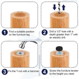 24/16/12/8pcs T-Shaped Furniture Leveler Heavy Duty Threaded Levelers Furniture Legs for Table Chair Cabinet Accessories