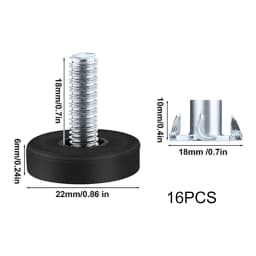 24/16/12/8pcs T-Shaped Furniture Leveler Heavy Duty Threaded Levelers Furniture Legs for Table Chair Cabinet Accessories