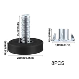 24/16/12/8pcs T-Shaped Furniture Leveler Heavy Duty Threaded Levelers Furniture Legs for Table Chair Cabinet Accessories