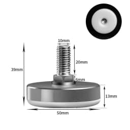 16Pcs Adjustable Furniture Feet Nylon Base Stainless Steel Levelers Legs, for Sofa, Table, Chair, Cabinet, Workbench of Leveling
