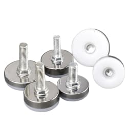 16Pcs Adjustable Furniture Feet Nylon Base Stainless Steel Levelers Legs, for Sofa, Table, Chair, Cabinet, Workbench of Leveling