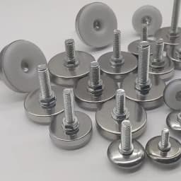16Pcs Adjustable Furniture Feet Nylon Base Stainless Steel Levelers Legs, for Sofa, Table, Chair, Cabinet, Workbench of Leveling