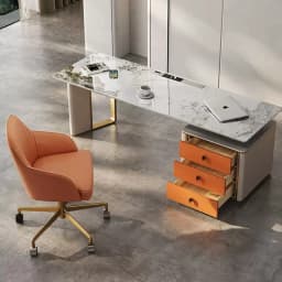 rock slab household desk Italian minimalist computer desk writing table palpable paint straight row stainless steel