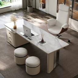 rock slab household desk Italian minimalist computer desk writing table palpable paint straight row stainless steel