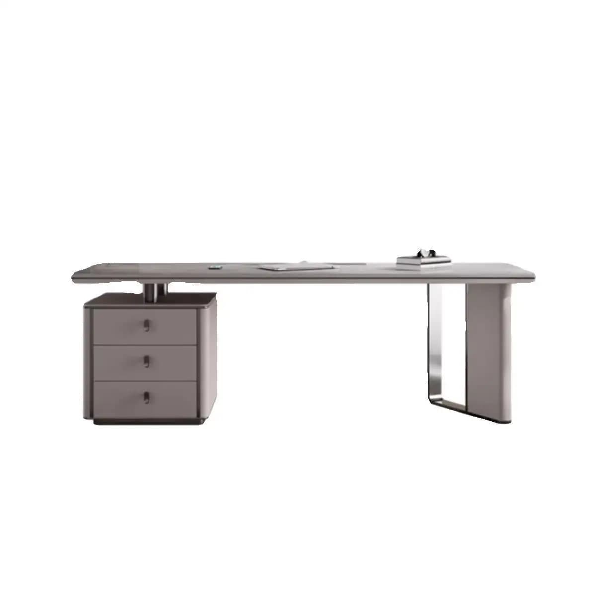 rock slab household desk Italian minimalist computer desk writing table palpable paint straight row stainless steel
