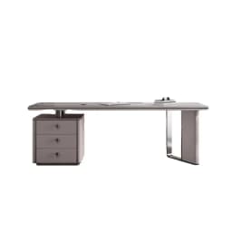 rock slab household desk Italian minimalist computer desk writing table palpable paint straight row stainless steel