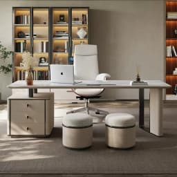 rock slab household desk Italian minimalist computer desk writing table palpable paint straight row stainless steel
