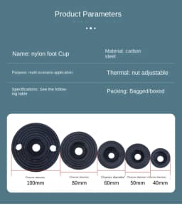 4pcs Adjustable Lathe Leg Thread Type Adjustable Levelling Feet Swivel Base Articulating Leveling legs Furniture Glide Pad