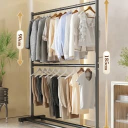 Clothes Rack for Living Room, Floor Standing Coat Hanger, Modern Closet Organizer, Multifunctional Shelves with Hook, Home