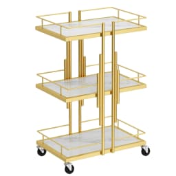 Luxury Iron Salon Trolley Manicure Mobile Tools Cart Modern Commercial Multi-Layer Storage Beauty Furniture