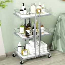 Luxury Iron Salon Trolley Manicure Mobile Tools Cart Modern Commercial Multi-Layer Storage Beauty Furniture