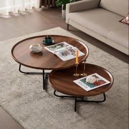 Nordic Light Luxury Multifunctional Coffee Table Modern Simple Living Room Home Small Round Combination Coffee Table