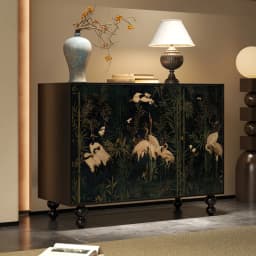 ZZFrench Hallway Sideboard Cabinet Chinese Style Retro Living Room Aisle Tailstock Storage