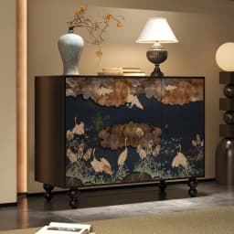 ZZFrench Hallway Sideboard Cabinet Chinese Style Retro Living Room Aisle Tailstock Storage