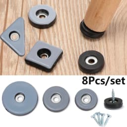 8pcs Table Chair Leg Slider Pad Easy Move Heavy Furniture Bases Protector Legs Anti-abrasion Floor Mat with Screws