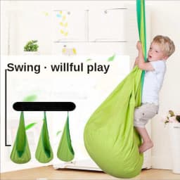 New Children's Hanging Chair Portable Parachute Cloth Swing Bed Indoor Courtyard Model with Inflatable Cushion Hanging Chair