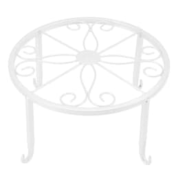 Metal Plant Shelves Hollow Round Flower Pot Rack Protect Floor Flower Pot Shelf for Home Patio Balcony Porch