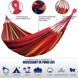 Hammock Leisure Durable Single Travel Swing Chair Hanging Bed Casual Hammocks for Patio Garden Backyard Outdoor Indoor with Bag