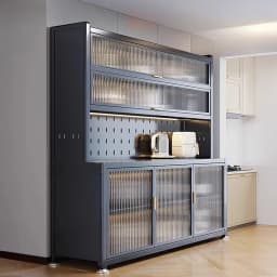 Modern Shelves Kitchen Cabinets Complete Storage Nordic Steel Kitchen Cabinets Metal Tall Luxury Muebles De Cocina Furniture