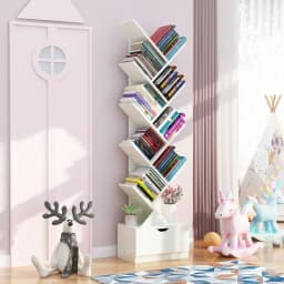 Modern Tree-Shaped Children's Bookshelf Floor-to-Ceiling Design Living Room Storage Bookcase Innovative Home Library Organizer