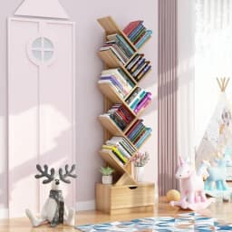 Modern Tree-Shaped Children's Bookshelf Floor-to-Ceiling Design Living Room Storage Bookcase Innovative Home Library Organizer