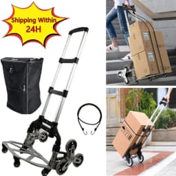 2025 NEW 150kg All Terrain Stair Climbing Cart Hand Truck with Bungee Cord Portable Folding Trolley for Upstairs Cargo with bag