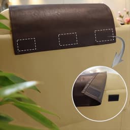 A04I Non-Slip Faux Leather Headrest Protector for Recliner Chair,Headrest Cover for Furniture Slipcovers Cover Coffee Color