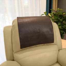 A04I Non-Slip Faux Leather Headrest Protector for Recliner Chair,Headrest Cover for Furniture Slipcovers Cover Coffee Color