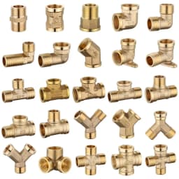 Brass Connector BSP 1/8"1/4"3/8"1/2"3/4"1"1-1/4"1-1/2"2" Female Male Thread Equals 2/3/4 Way Tee Type Straight Elbow Adapter