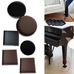 4Pcs/set Square Round Rubber Non Slip Furniture Pads Furniture Caster Cups Bed Couch Chair Feet Stoppers