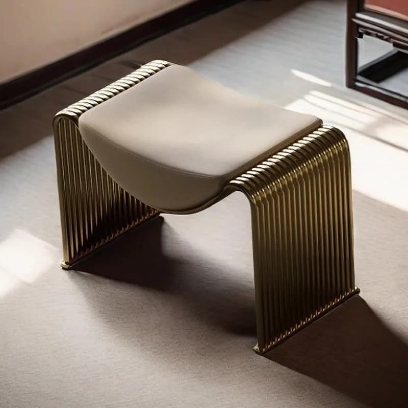 Italian Light Luxury Bedroom Dressing Chair,home Entrance Iron Minimalist Shoe-changing Stool ,living Room Grand Reception Stool