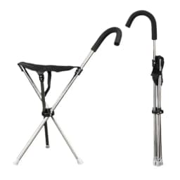 Outdoor Foldable Crutch Chair Elderly Walking Aid Crutch Stool Wholesale Lightweight Mountaineering Cane Walking Stick Stool