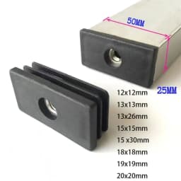 10pcs Square Plastic Pipe Tube Wihtout M6 Hole Plug Pipe Plugs Blanking End Caps Nut Foot Pad Balance Wheel Accessories