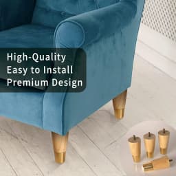 4Pcs Wood Furniture Legs, Round Solid Mid Century Legs 10CM 15CM Couch Legs Replacement Legs for Dresser Cabinets Sofas Ottoman