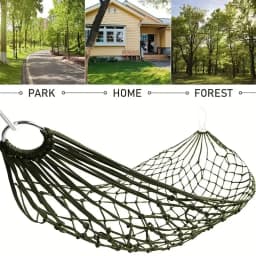 Travel Hammock,Camping Hammock, Outdoor Sport Hammock Army Green Net Mesh Nylon Sleeping Bed
