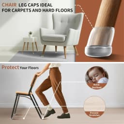 24pcs Gray Chair Leg Cover Diagonal Leg Floor Protectors Silicone Furniture Table Feet Protect for Chair Table No Noise