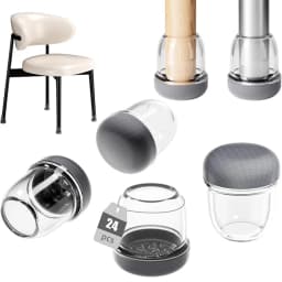 24pcs Gray Chair Leg Cover Diagonal Leg Floor Protectors Silicone Furniture Table Feet Protect for Chair Table No Noise