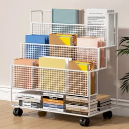 Under The Table Shelf Floor-to-ceiling Mobile Trolley Desk Storage Student Classroom Dormitory Multi-layer Simple Bookcase